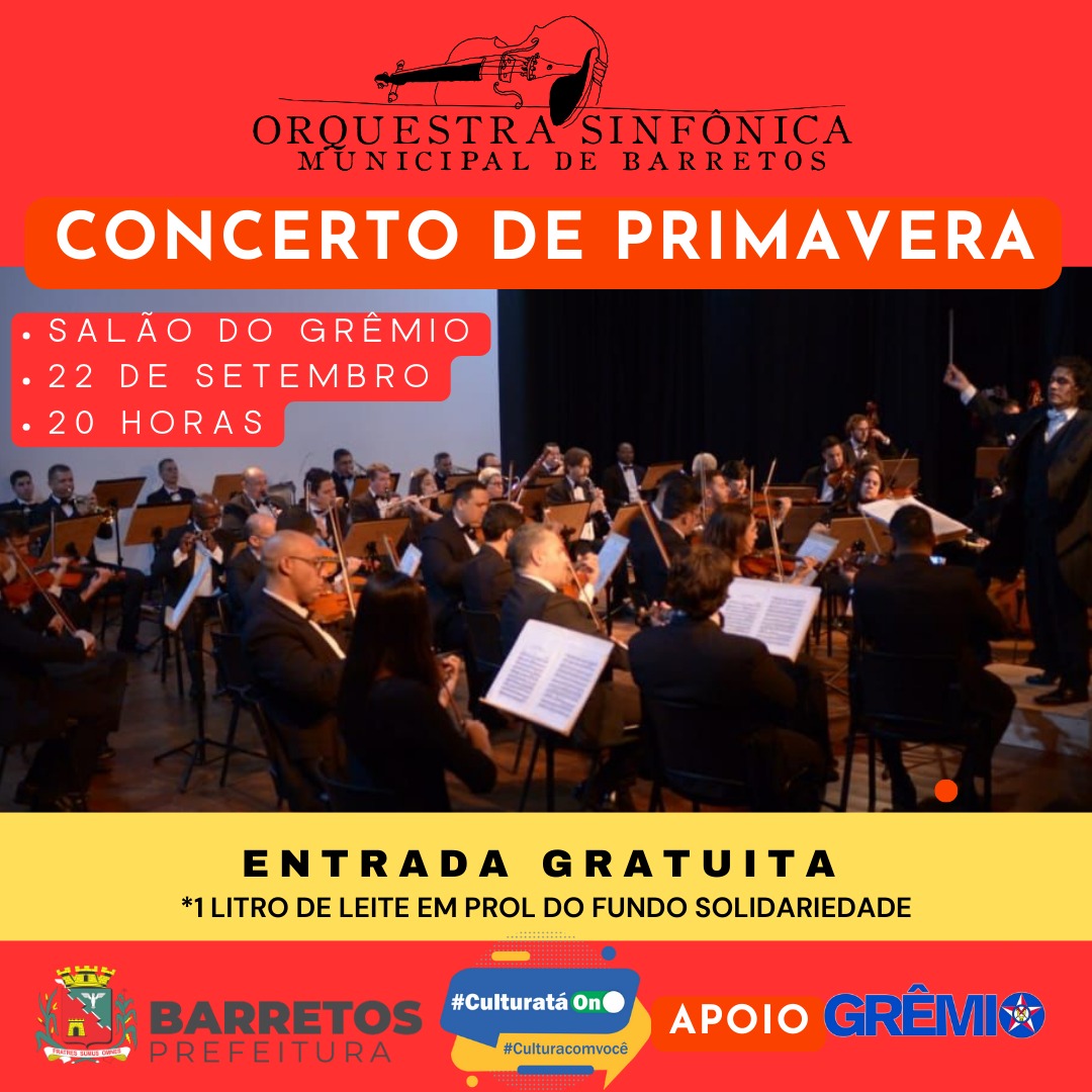 Orquestra Sinfônica Municipal de Barretos apresenta concerto de primavera nesta sexta-feira